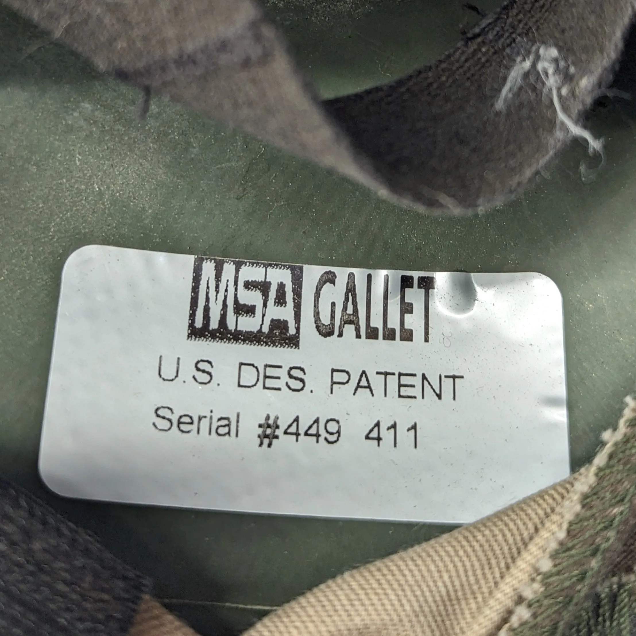 USGI MSA Gallet TC2000 Helmet, Large with Accessories