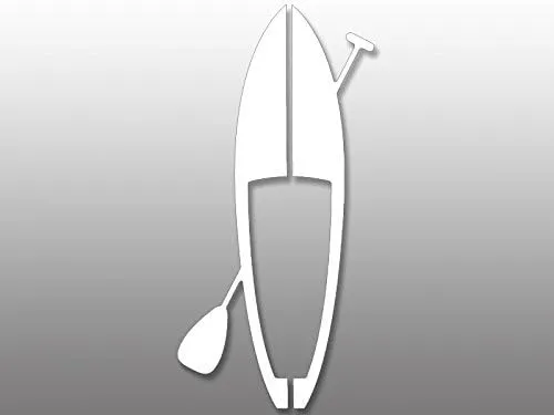 White Vinyl Paddle Board and Paddle Sticker (Decal sup Stand up)