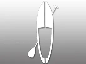 White Vinyl Paddle Board and Paddle Sticker (Decal sup Stand up)