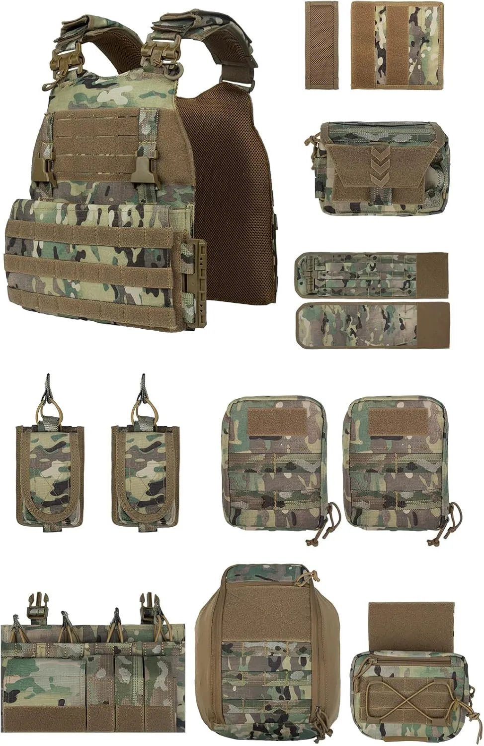 YAKEDA Outdoor Training Vest With PALS System MultiFunctional MOLLE Quick Release Vest- For Hiking, Camping Training
